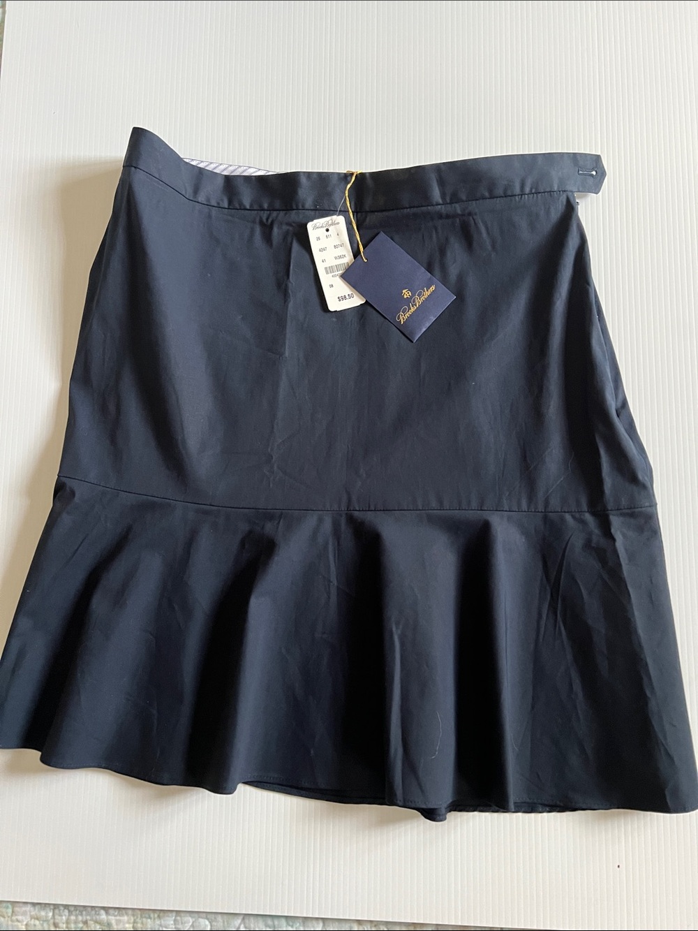 Brooks Brothers Navy Flounce Hem Mini Skirt